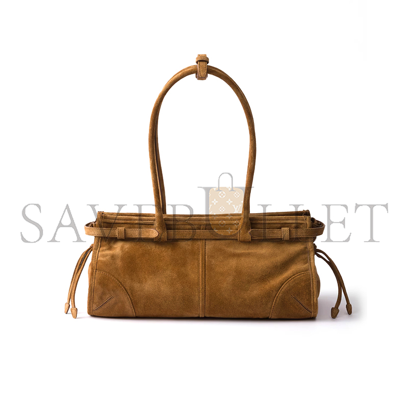 PRADA BONNIE MEDIUM SUEDE HANDBAG 1BA426 (32*15.5*12cm)